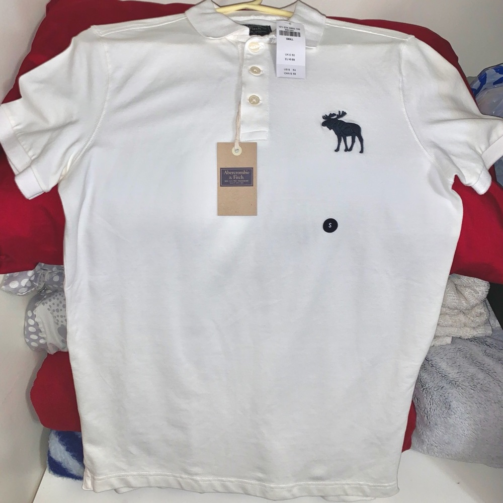 Men’s “Abercrombie & Fitch” White Polo Shirt